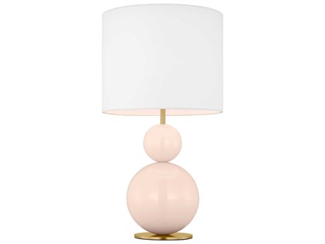 Visual Comfort Studio Suki Blush White Linen Pink Table Lamp