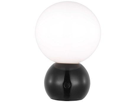 Visual Comfort Studio Suki Gloss Black Milk Glass Table Lamp