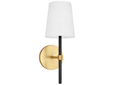 Visual Comfort Studio Monroe 1-Light Burnished Brass Black Wall Sconce
