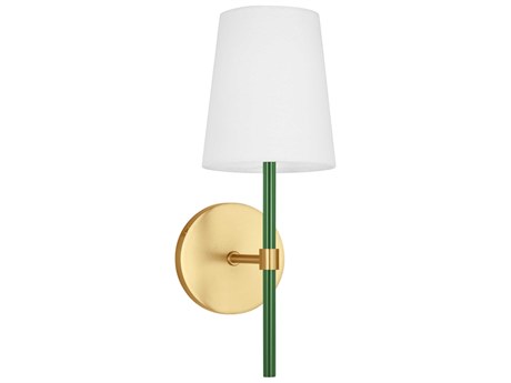 Visual Comfort Studio Monroe 1-Light Burnished Brass Green Wall Sconce