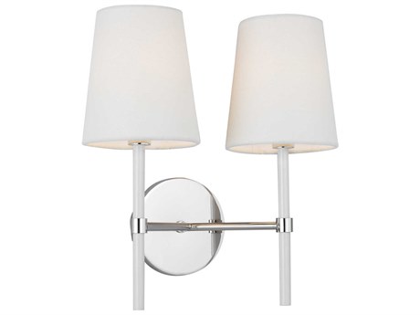 Visual Comfort Studio Monroe 2-Light Polished Nickel Wall Sconce