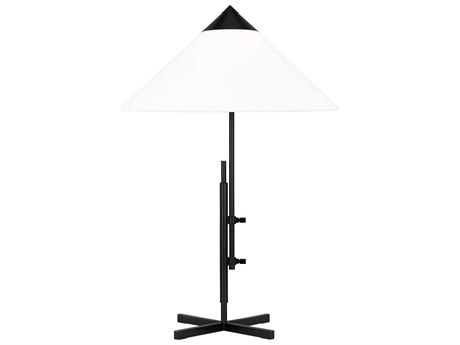 Visual Comfort Studio Franklin Deep Bronze White Linen Fabric Buffet Lamp