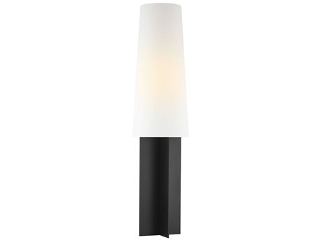 Visual Comfort Studio Blocco Midnight Black White Linen Fabric Floor Lamp
