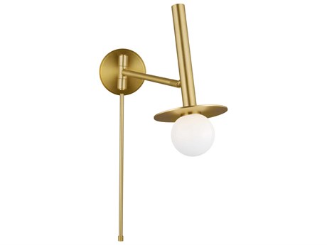 Visual Comfort Studio Nodes 1-Light Burnished Brass Swing Wall Sconce