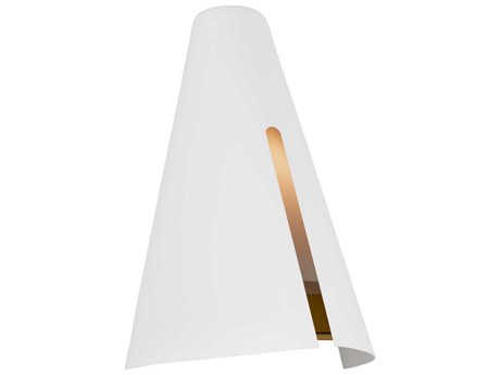 Visual Comfort Studio Cambre 1-Light Matte White Burnished Brass Wall Sconce