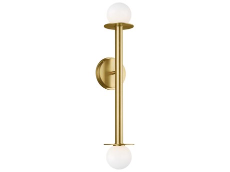 Visual Comfort Studio Nodes 2-Light Burnished Brass Wall Sconce