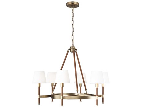 Visual Comfort Studio Katie 6-Light Time Worn Brass Chandelier