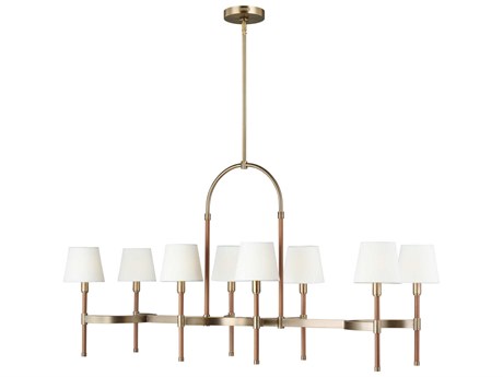 Visual Comfort Studio Katie 8-Light Time Worn Brass Island Pendant