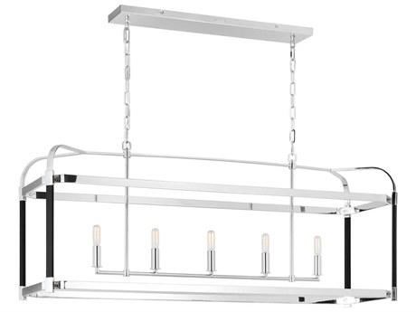 Visual Comfort Studio Hadley 5-Light Polished Nickel Island Pendant