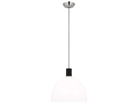 Visual Comfort Studio Hadley 1-Light Polished Nickel Dome Pendant