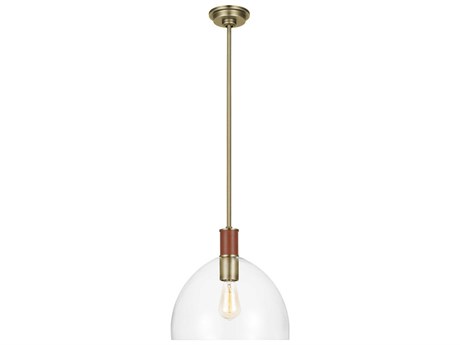Visual Comfort Studio Hadley 1-Light Time Worn Brass Dome Pendant