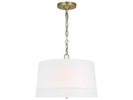 Visual Comfort Studio Ivie 4-Light Time Worn Brass Drum Pendant