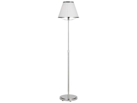 Visual Comfort Studio Esther Polished Nickel White Linen Pleated Fabric Floor Lamp