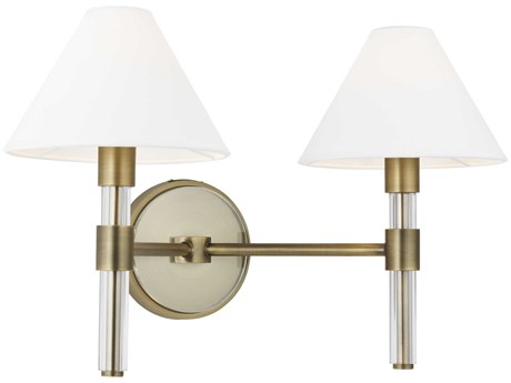 Visual Comfort Studio Robert 2-Light Time Worn Brass Vanity Light