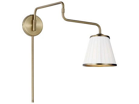 Visual Comfort Studio Esther 1-Light Time Worn Brass Swing Wall Sconce