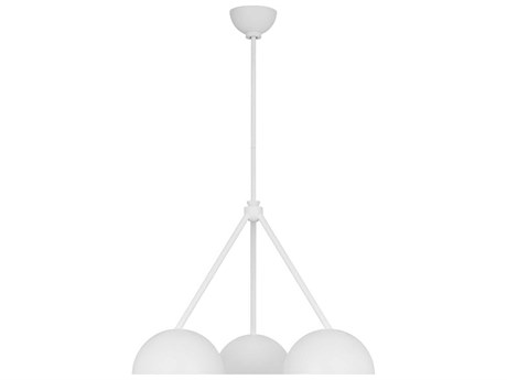 Visual Comfort Studio Beaunay 3-Light Cast Plaster White Dome Chandelier
