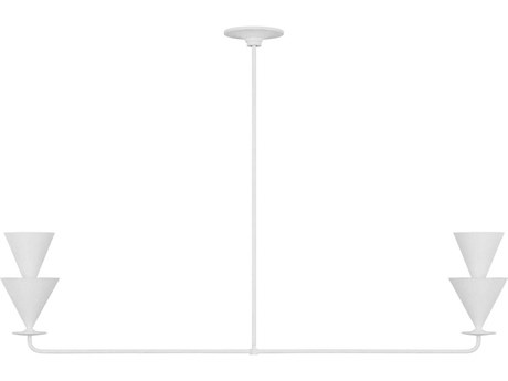Visual Comfort Studio Cornet 2-Light Cast Plaster White Linear Island Pendant