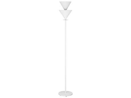 Visual Comfort Studio Cornet Cast Plaster Steel White Floor Lamp