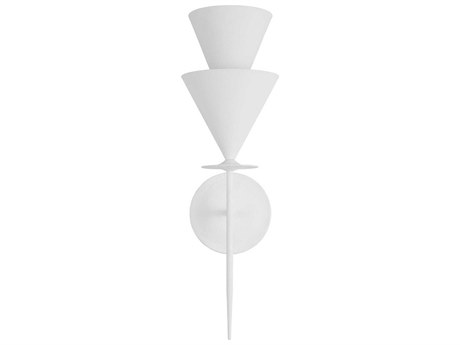 Visual Comfort Studio Cornet 1-Light Cast Plaster White Wall Sconce