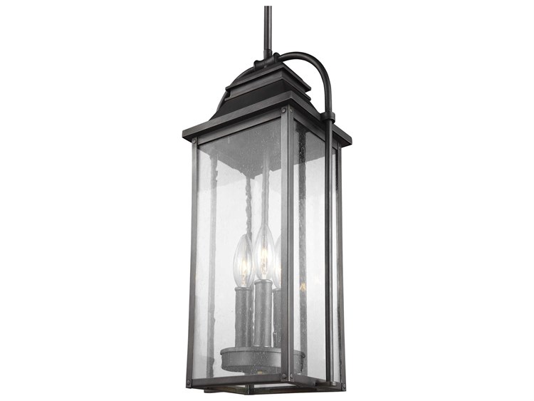 Visual Comfort Studio Wellsworth 3-Light Outdoor Hanging Light Antique Bronze 2