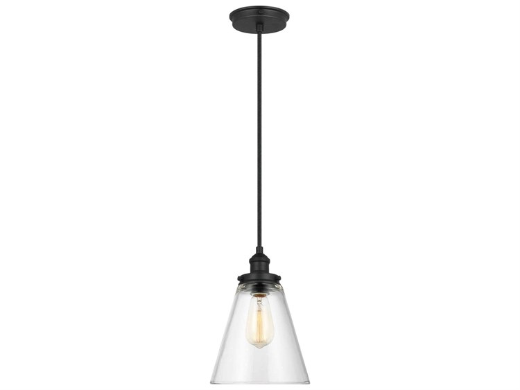 Photos - Chandelier / Lamp Visual Comfort Studio Baskin 1-Light Midnight Black Mini Pendant P1347MBK