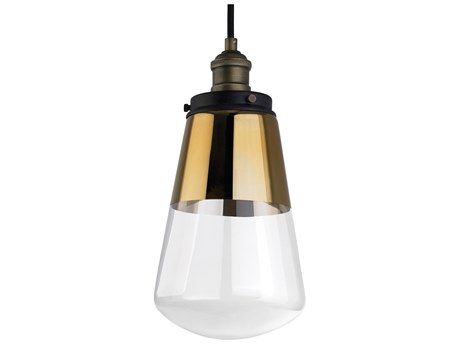 Visual Comfort Studio Waveform 1-Light Painted Aged Brass Dark Weathered Zinc Mini Pendant