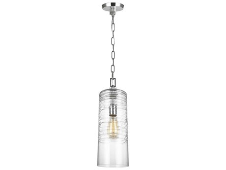 Visual Comfort Studio Elmore 1-Light Chrome Cylinder Mini Pendant