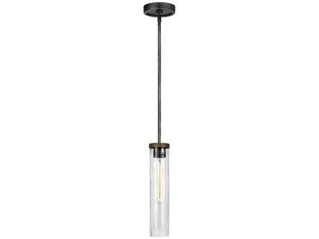 Visual Comfort Studio Angelo 1-Light Gray Cylinder Mini Pendant