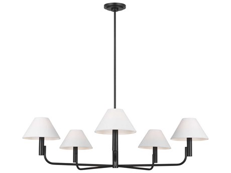 Visual Comfort Studio Colfax 5-Light Aged Iron Black Chandelier