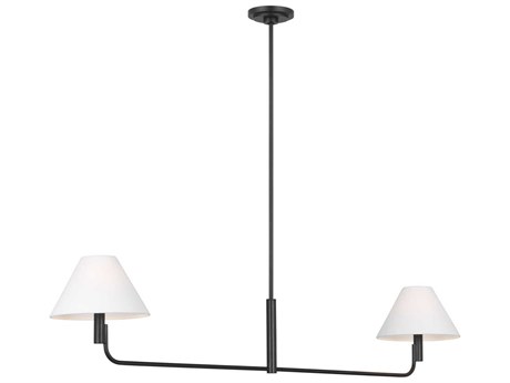 Visual Comfort Studio Colfax 2-Light Aged Iron Black Linear Island Pendant