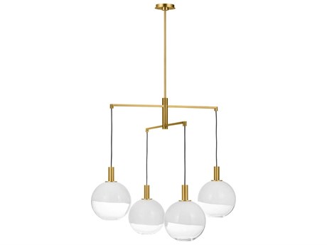 Visual Comfort Studio Torian 4-Light Burnished Brass Globe Chandelier