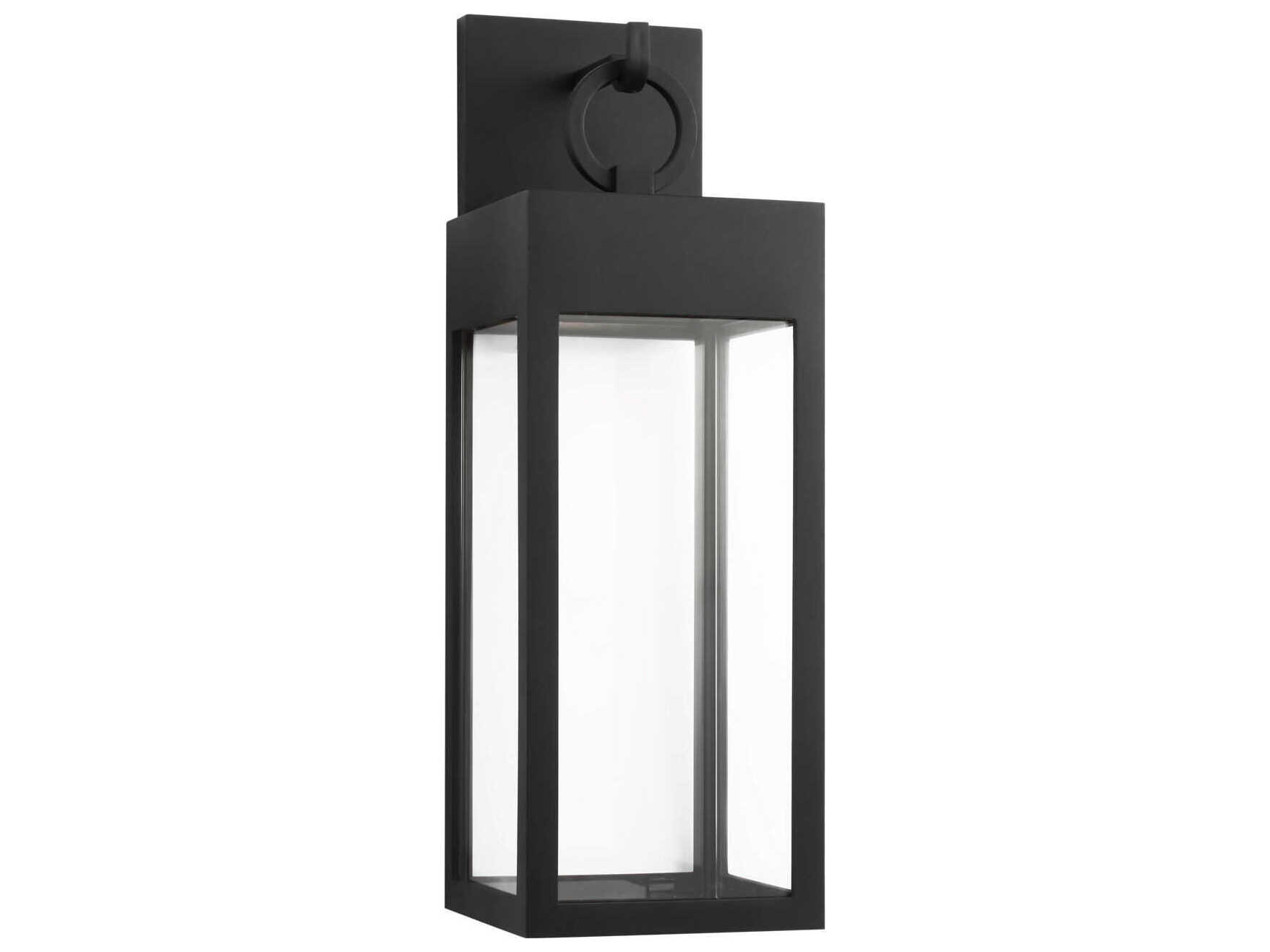 Textured Black Textured Black LED Wall Lantern from the Sesha Collection