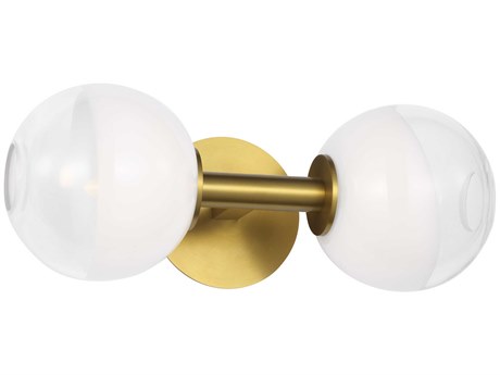 Visual Comfort Studio Torian 2-Light Burnished Brass Vanity Light
