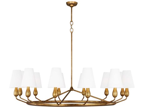 Visual Comfort Studio Ziba 12-Light Antique Gild Gold Chandelier
