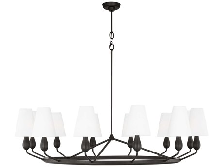 Visual Comfort Studio Ziba 12-Light Aged Iron Black Chandelier
