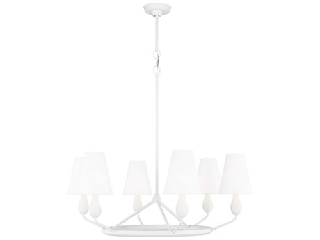 Visual Comfort Studio Ziba 6-Light Matte White Chandelier