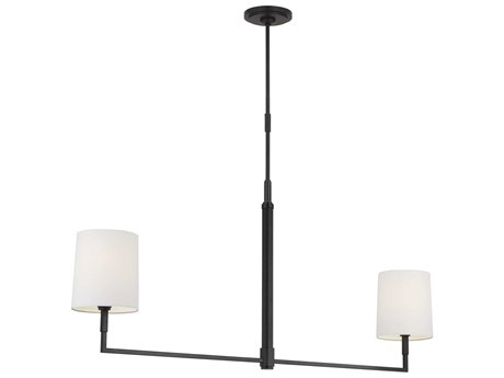 Visual Comfort Studio Danica 2-Light Aged Iron Black Linear Island Pendant