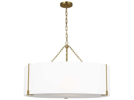 Visual Comfort Studio Bergen 4-Light Burnished Brass Drum Pendant