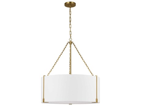 Visual Comfort Studio Bergen 3-Light Burnished Brass Drum Pendant