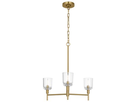Visual Comfort Studio Hartley 3-Light Burnished Brass Candelabra Chandelier