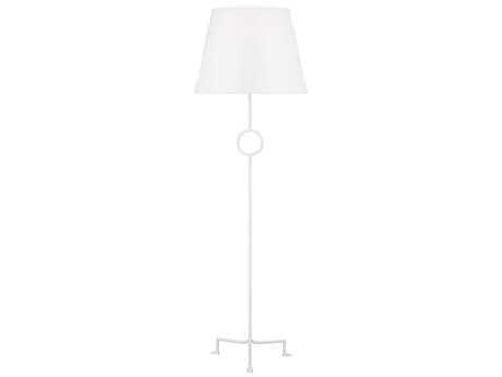 Visual Comfort Studio Montour Matte White Linen Fabric Floor Lamp