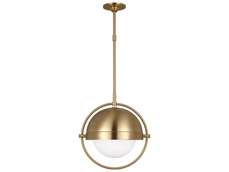 Visual Comfort Studio Bacall 1-Light Burnished Brass Dome Globe Pendant
