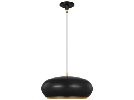 Visual Comfort Studio Clasica 1-Light Aged Iron Black Pendant