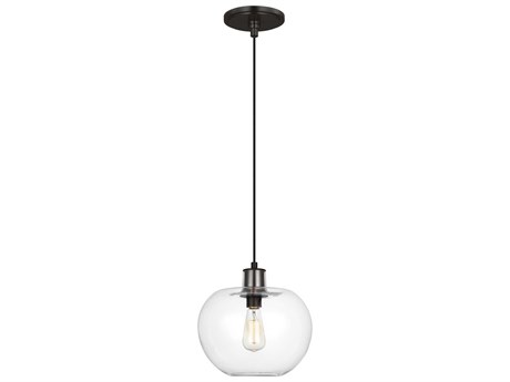 Visual Comfort Studio Mela 1-Light Aged Iron Black Mini Pendant