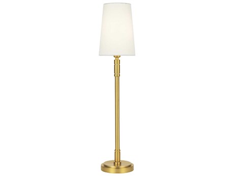 Visual Comfort Studio Beckham Classic Burnished Brass White Linen Fabric Buffet Lamp