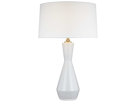 Visual Comfort Studio Jens Soft Ivory White Linen Fabric Off Buffet Lamp
