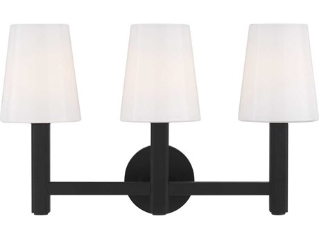 Visual Comfort Studio Logan 3-Light Aged Iron Black Vanity Light
