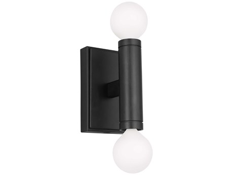 Visual Comfort Studio Beckham Modern 2-Light Aged Iron Black Wall Sconce