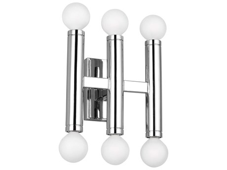 Visual Comfort Studio Beckham Modern 6-Light Polished Nickel Wall Sconce