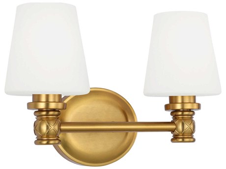 Visual Comfort Studio Xavierre 2-Light Burnished Brass Vanity Light